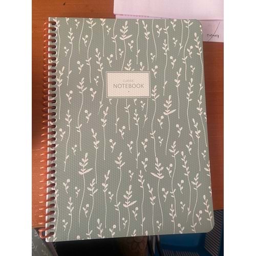 KESKİNCOLOR | 16,50*22,5 80YP. ÇİZGİLİ KARTON KP. SPR. PASTEL FLORA DEFTER - 384940-99