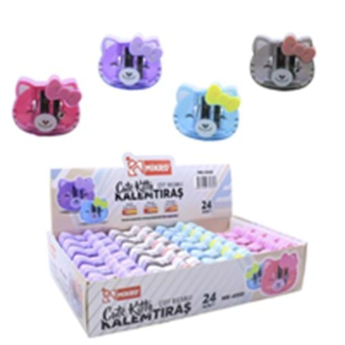 MİKRO | CUTE KITTY ÇİFT BIÇAKLI KALEMTIRAŞ MK-4050-24