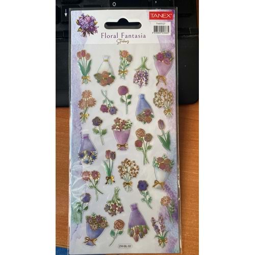 TANEX | TNX-5127 PUFF FLORAL FANTASİA STİCKER -8 SERİSİ