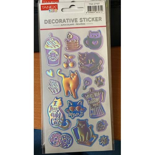 TANEX | TNX-27107PUFFY PARLAK ŞEKER KEDİ SERİSİ