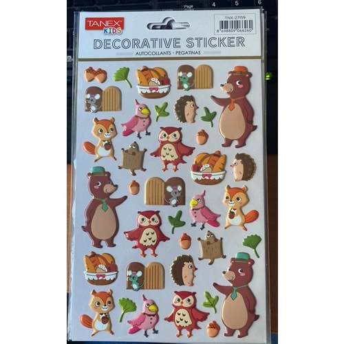 TANEX | TNX-27159 PUFFY MUTLU ORMAN HAYVANLARI SERİSİ