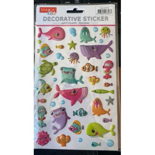 TANEX | TNX-27176 PUFFY RENKLİ BALIKLAR SERİSİ