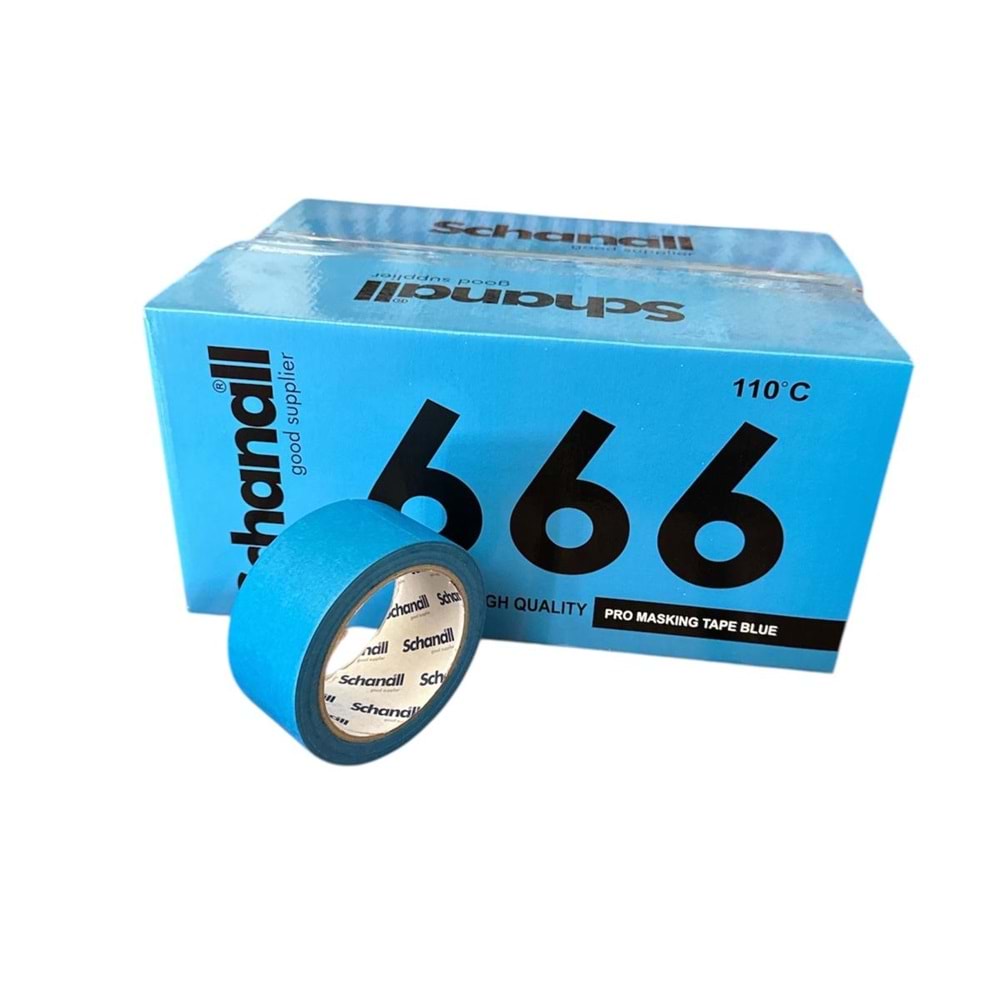 SCHANALL Pro Maskeleme Bantı 666 MAVİ 24*30mt 110° (pk 36 ad)