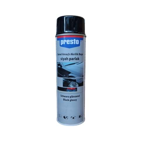 PRESTO RALLI AKRİLİK SPREY PARLAK SİYAH (500ML)